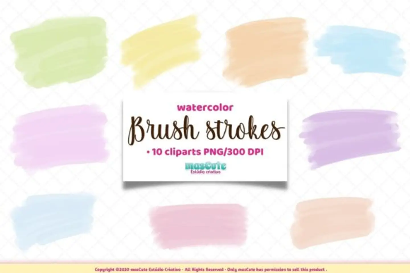 Kit Digital Pinceladas Brush Strokes Aquarela 97 1