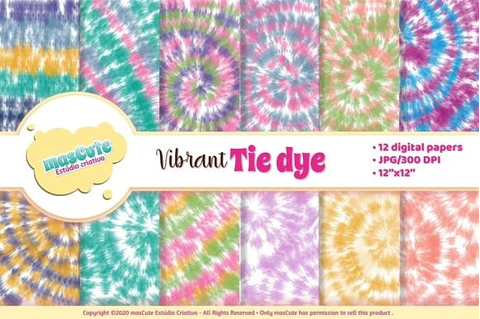 Kit Digital Papeis Tie Dye 90