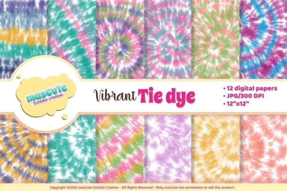 Kit Digital Papeis Tie Dye 90 1