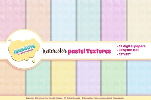 Kit Digital Papeis Textura Aquarela 88