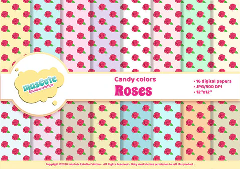 Kit Digital Papeis Rosas 84
