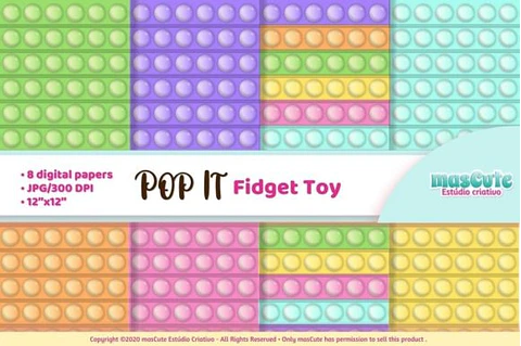 Kit Digital Papeis Pop It Fidget Toys 83