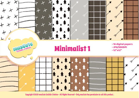 Kit Digital Papeis Minimalista 80