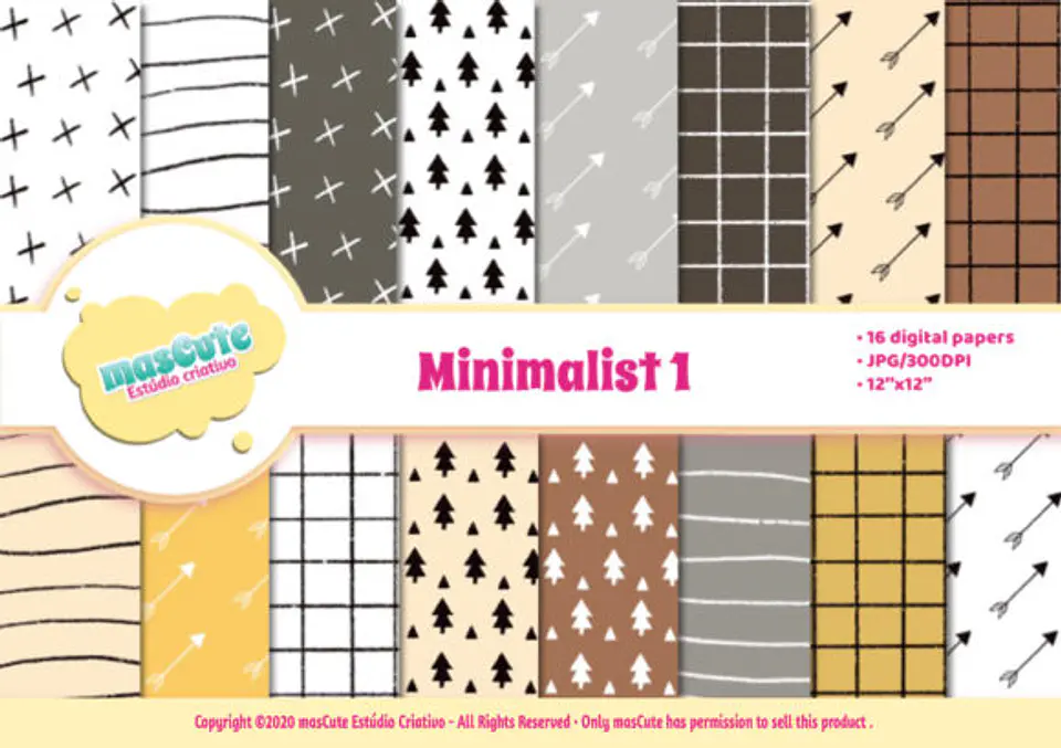 Kit Digital Papeis Minimalista 80 1