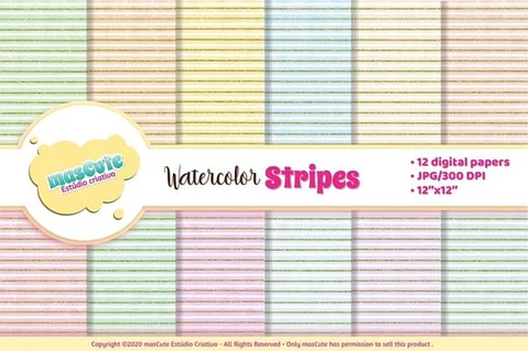 Kit Digital Papeis Listras Glitter 72