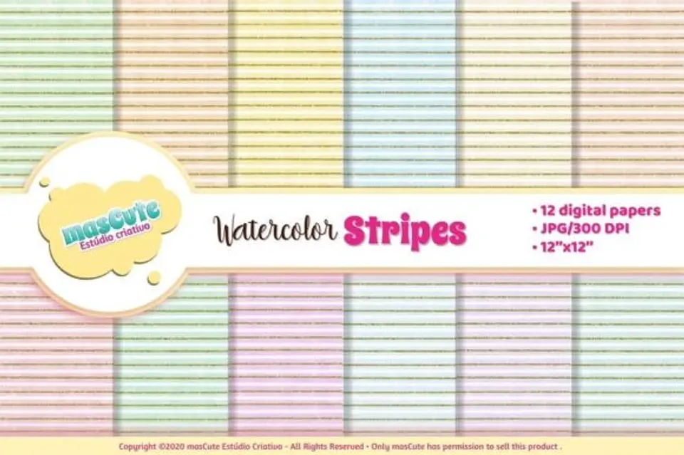Kit Digital Papeis Listras Glitter 72 1