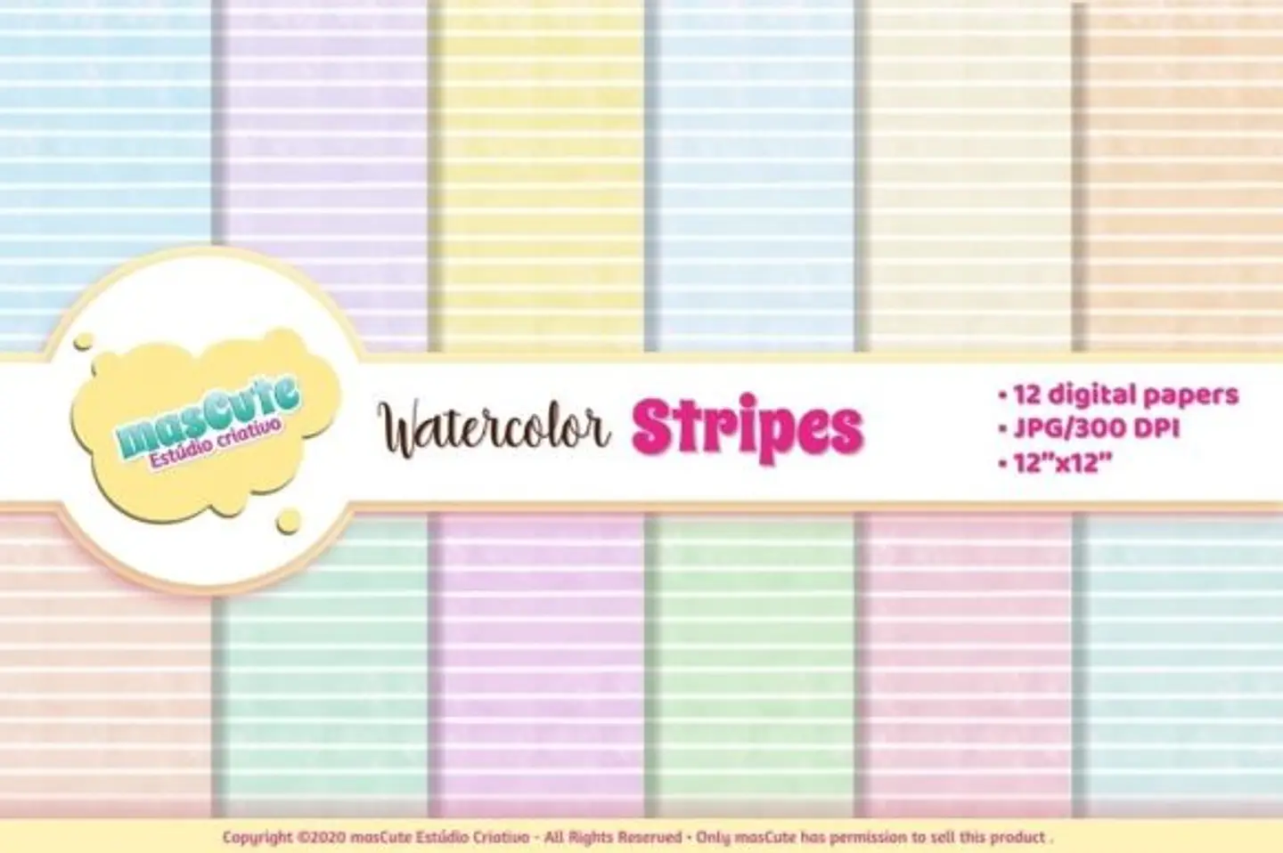 Kit Digital Papeis Listras Aquarela 68 1