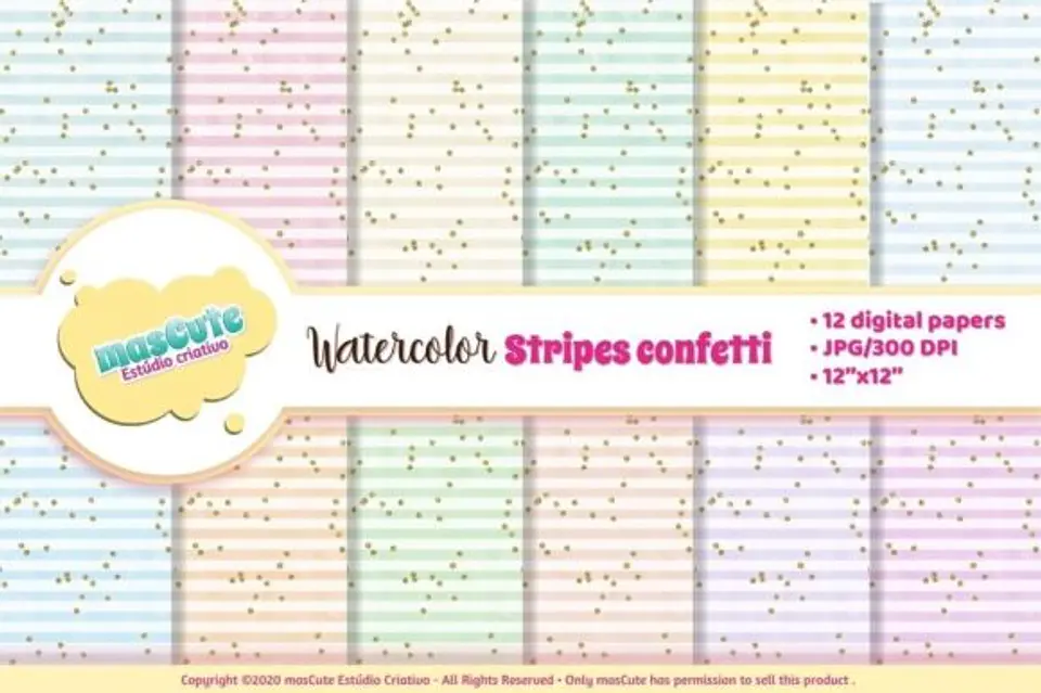 Kit Digital Papeis Listras Aquarela 67 1