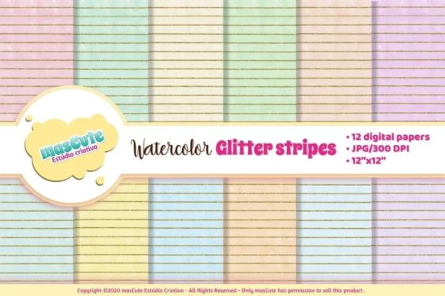 Kit Digital Papeis Listras Aquarela 65 1