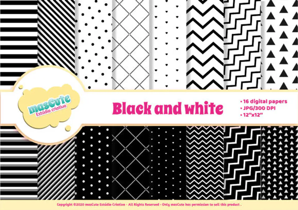 Kit Digital Papeis Graficos Preto 62 1