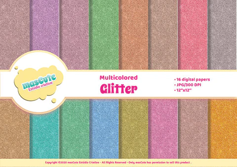 Kit Digital Papeis Glitter 57