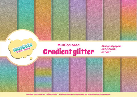 Kit Digital Papeis Glitter 56