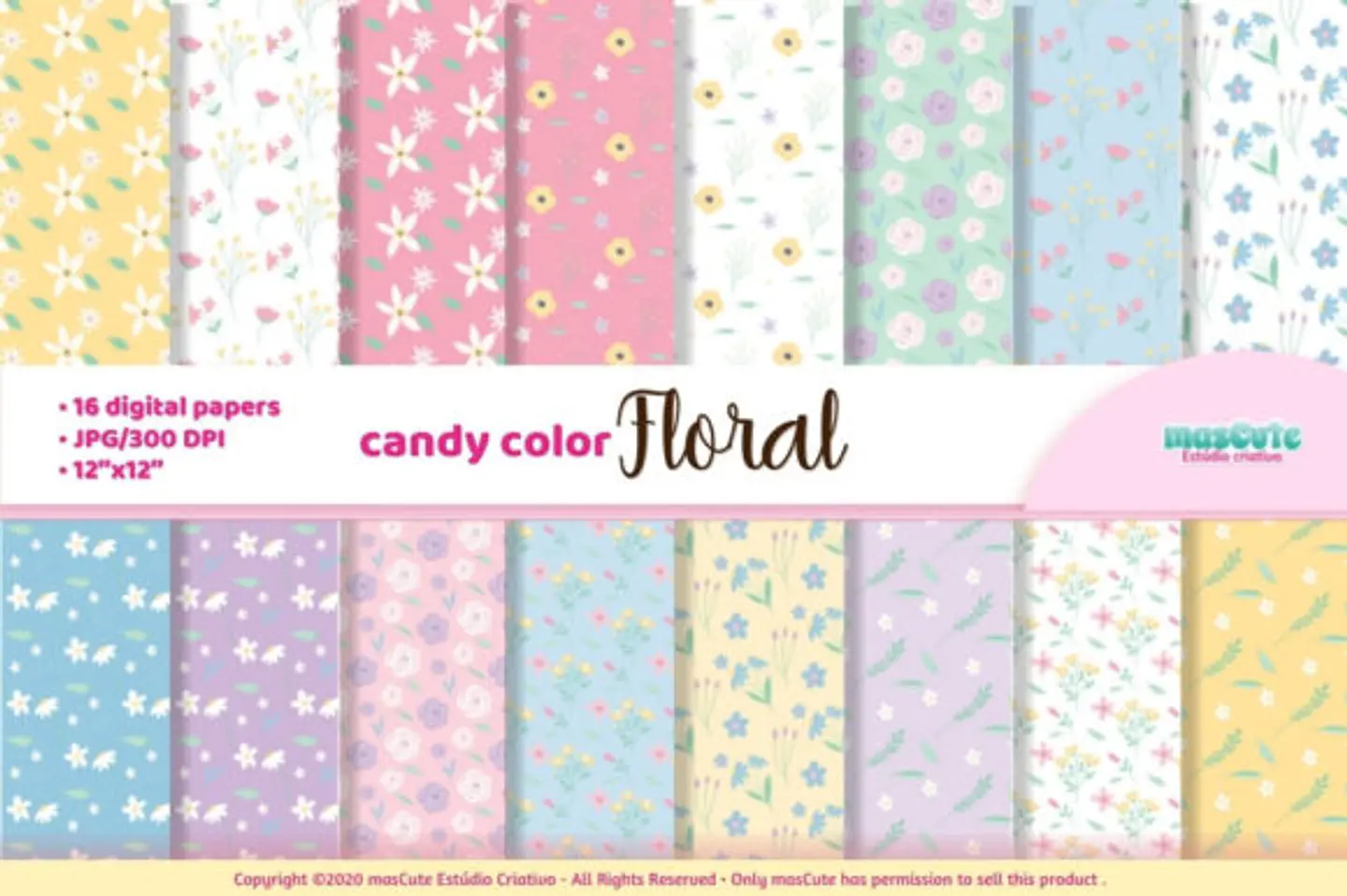 Kit Digital Papeis Floral 50 1