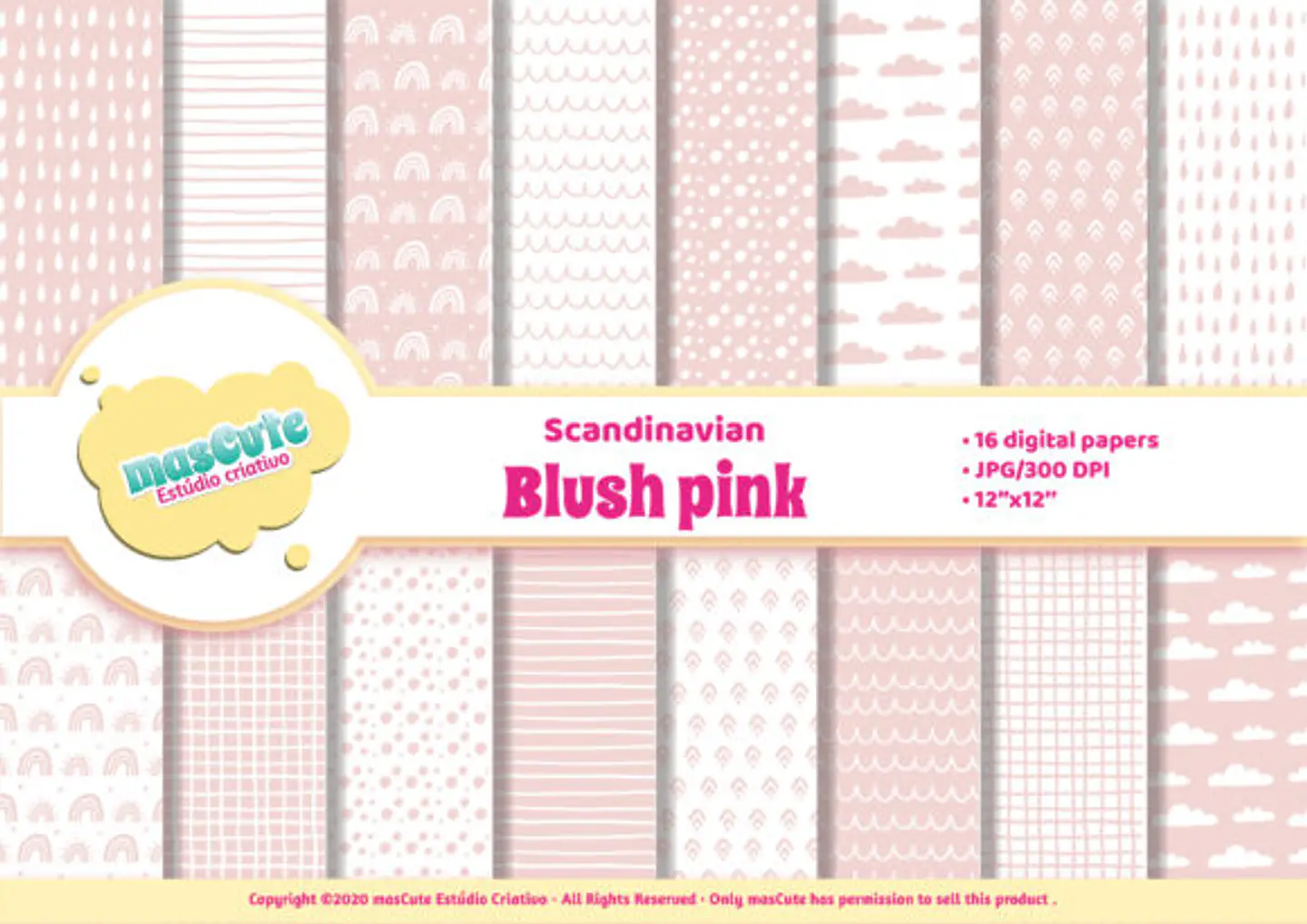 Kit Digital Papeis Escandinavo Rosa 48 1