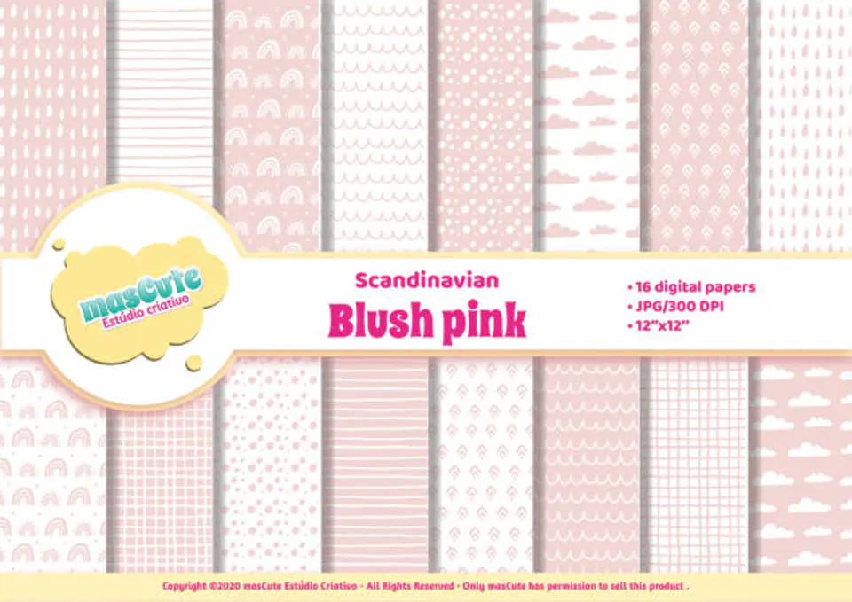 Kit Digital Papeis Escandinavo Rosa 48 1