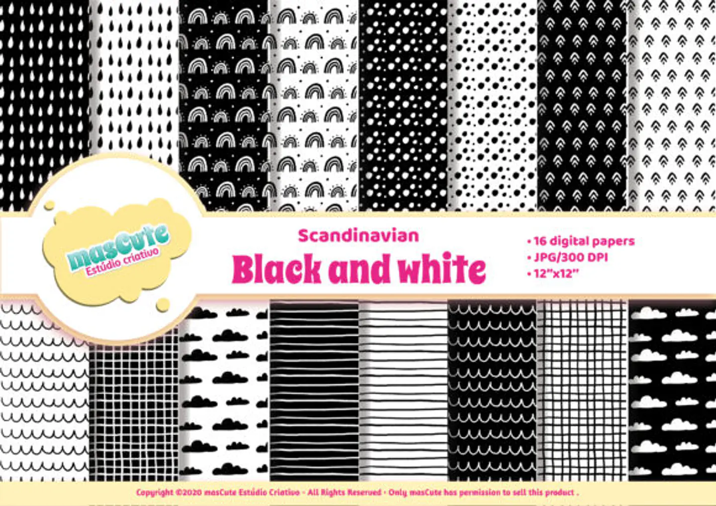 Kit Digital Papeis Escandinavo Preto 47 1