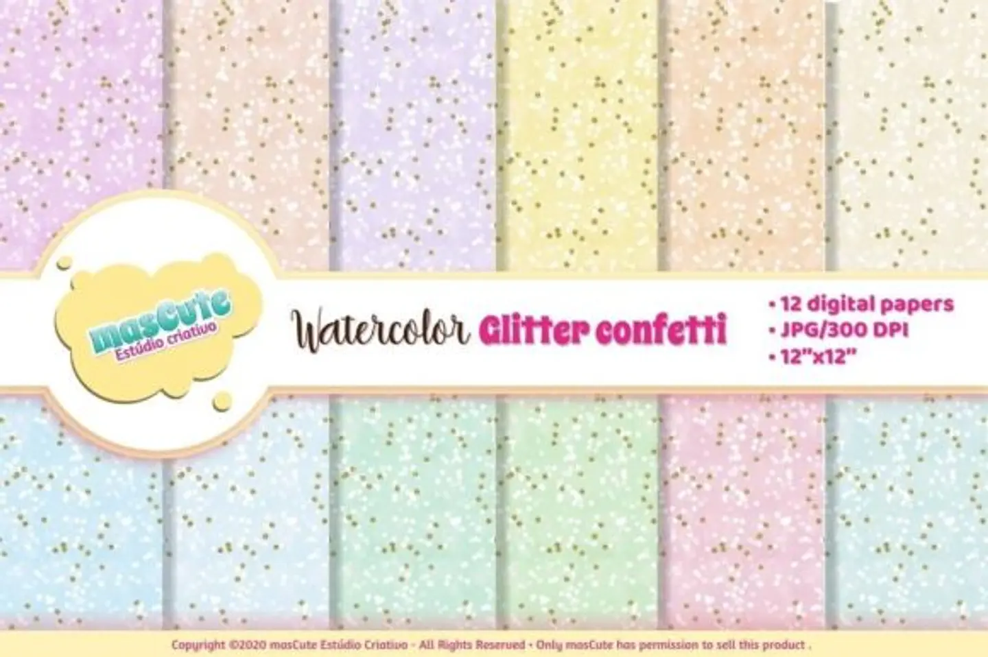 Kit Digital Papeis Confete Glitter Aquarela 35 1