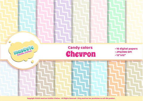 Kit Digital Papeis Chevron 32
