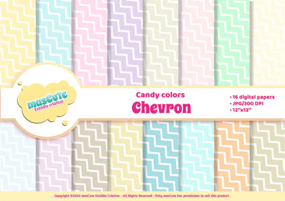 Kit Digital Papeis Chevron 32 1