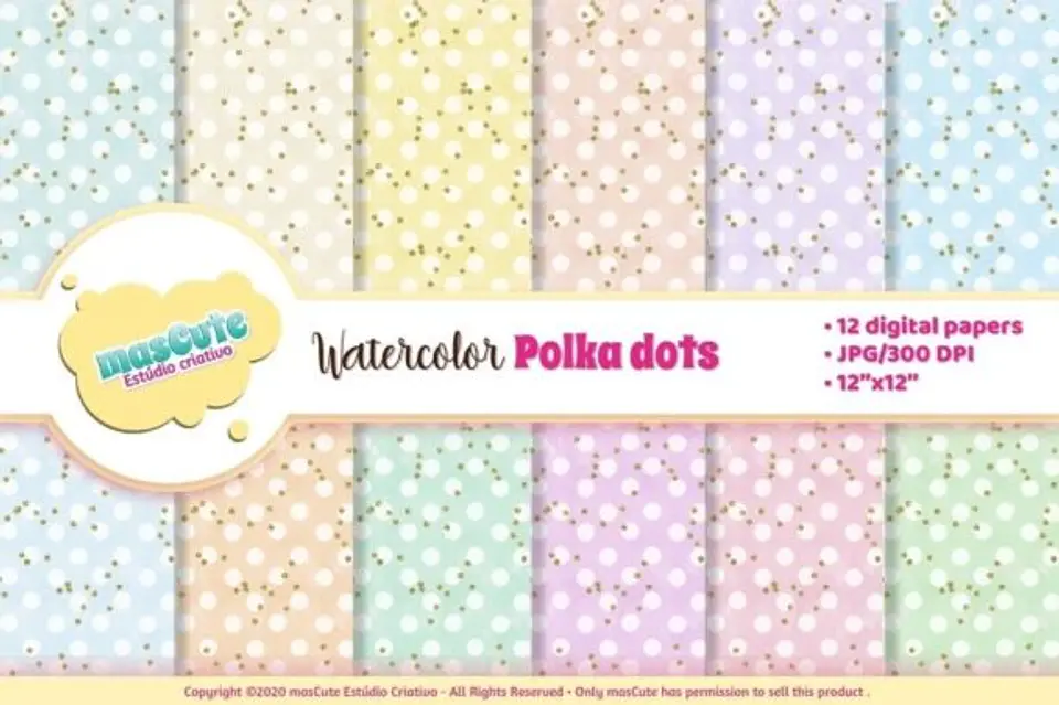Kit Digital Papeis Bolinhas Aquarela 29 1