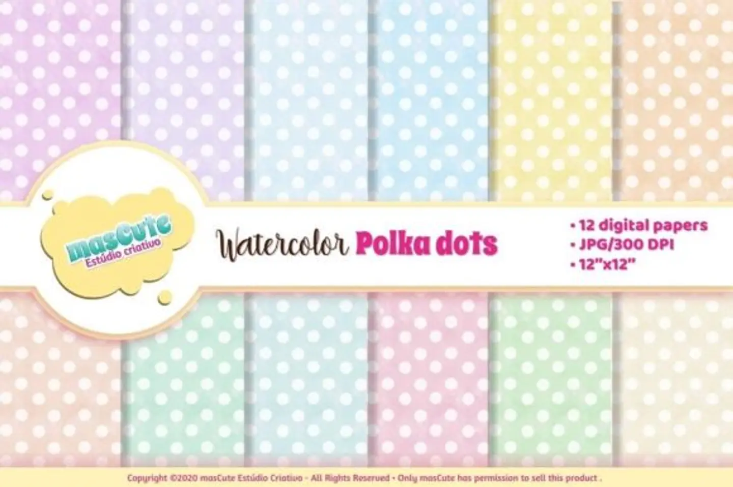 Kit Digital Papeis Bolinhas Aquarela 28 1