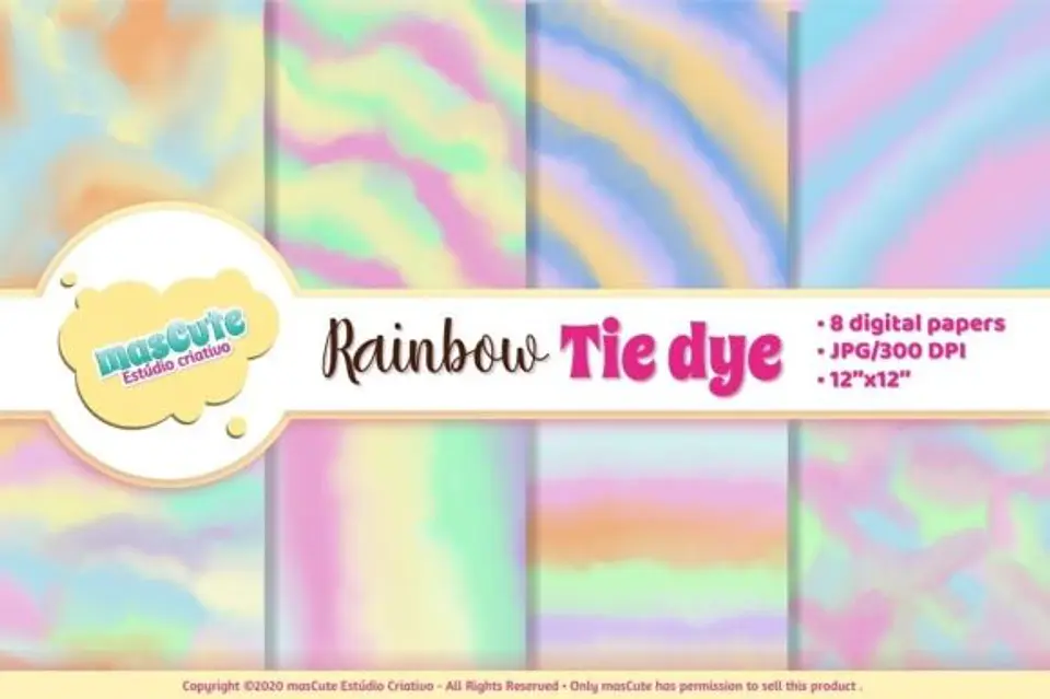 Kit Digital Papeis Arco Iris Tie Dye 25 1