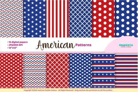 Kit Digital Papeis Americano 24