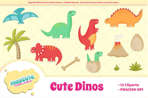 Kit Digital Dinossauro Cute 19