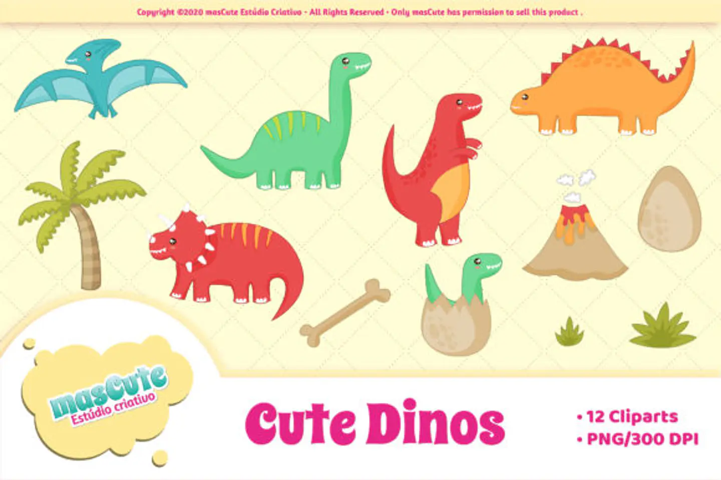 Kit Digital Dinossauro Cute 19 1