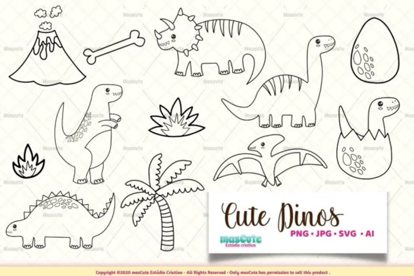 Kit Digital Dinossauro Colorir 18 1