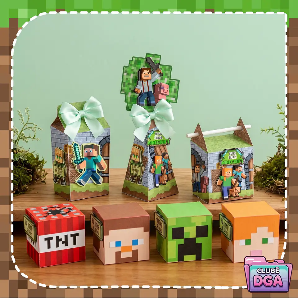 Arquivo de Corte Kit Festa Minecraft 1 1