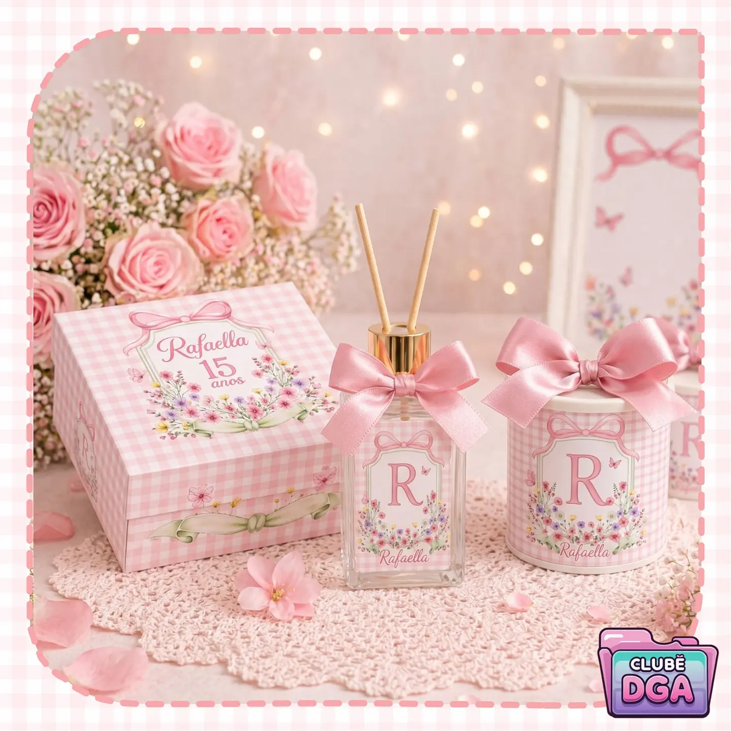 Arquivo de Corte 15 anos Floral Rosa 1