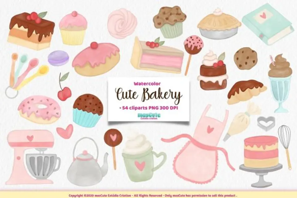 Kit Digital Confeitaria Cute Aquarela 15 1