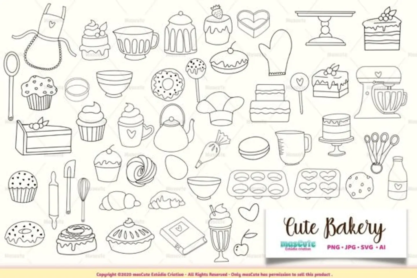 Kit Digital Confeitaria Colorir 14 1