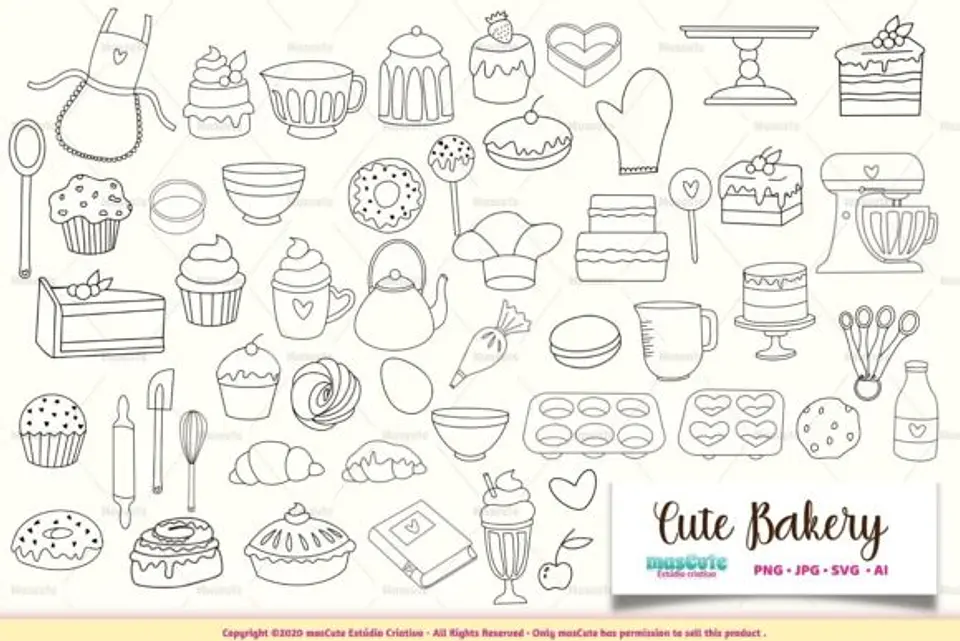 Kit Digital Confeitaria Colorir 14 1