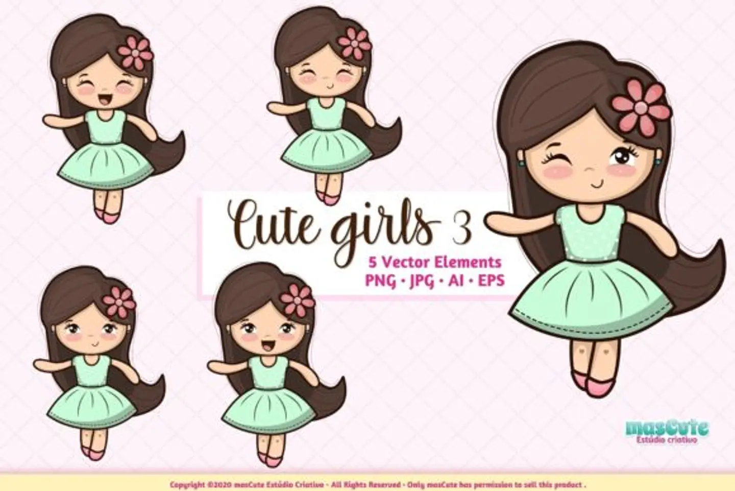 Kit Digital Bonequinhas Cute 10 1