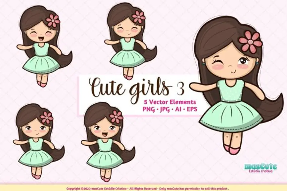 Kit Digital Bonequinhas Cute 10 1