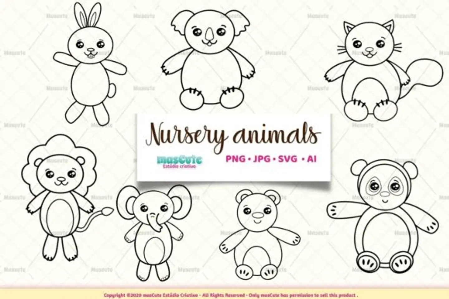 Kit Digital Animais Baby Colorir 2 1