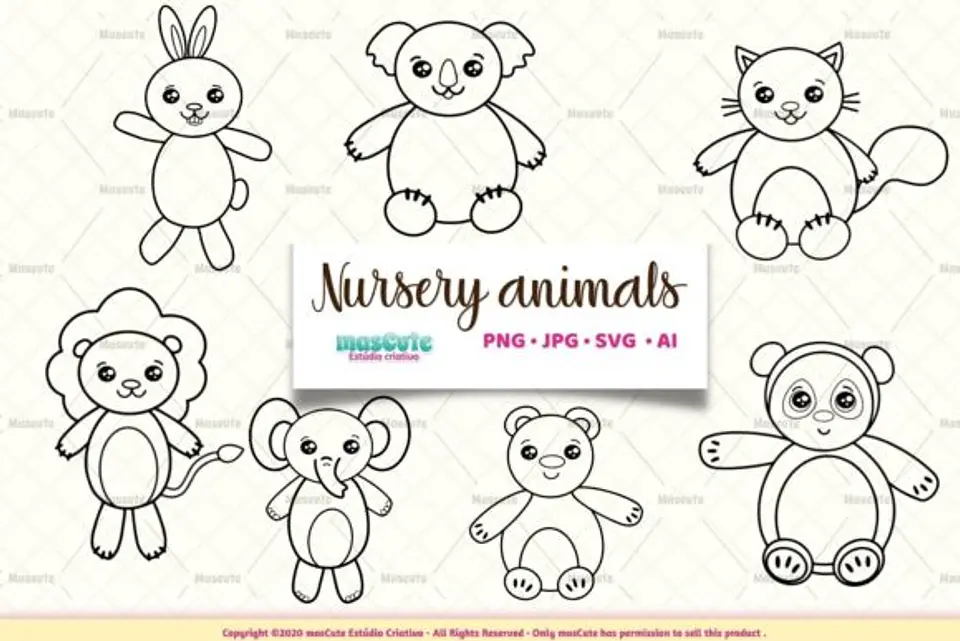 Kit Digital Animais Baby Colorir 2 1
