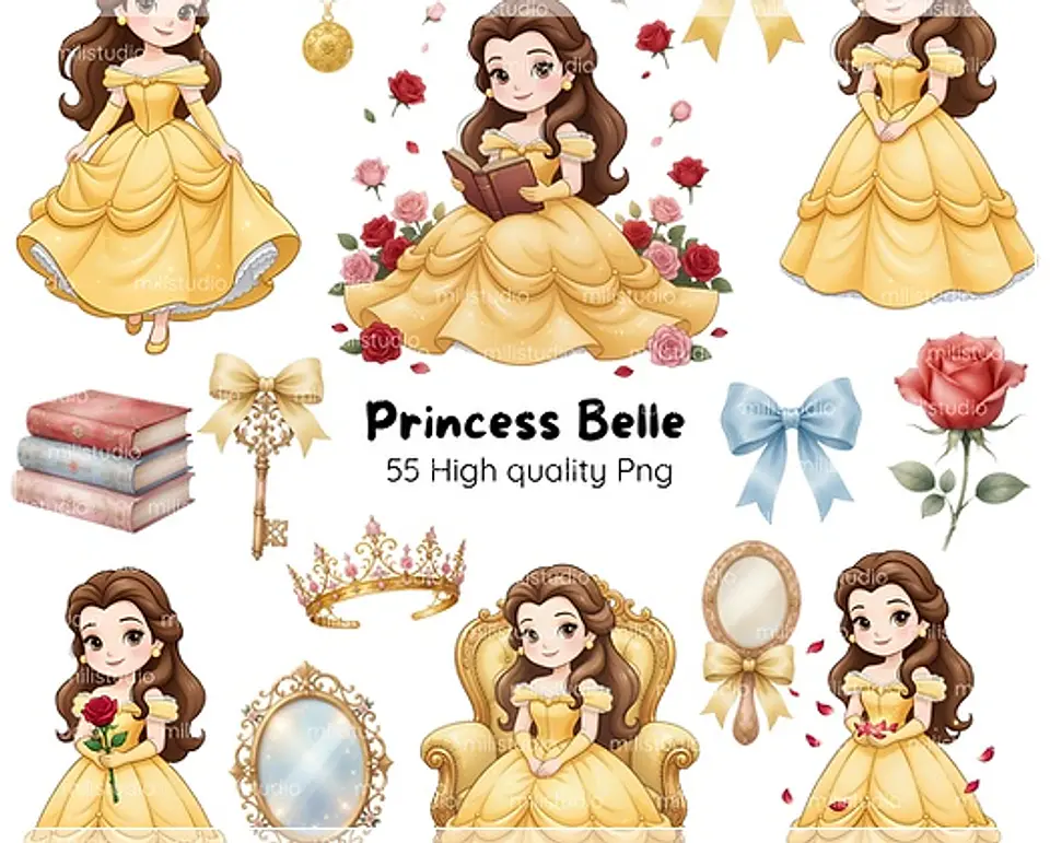 Kit Digital Princess Belle Milli 52 1