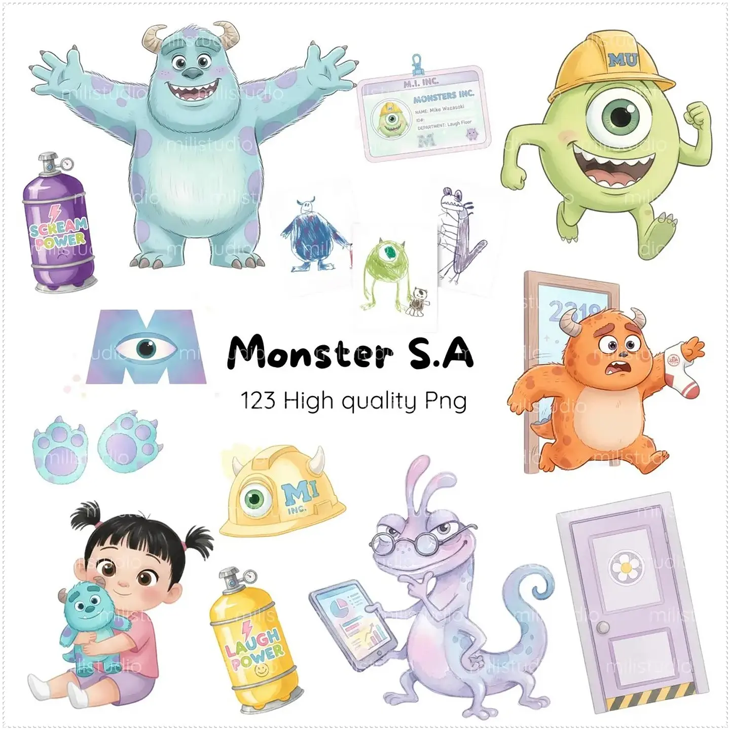 Kit Digital Monstros S.a Aquarela 43 1