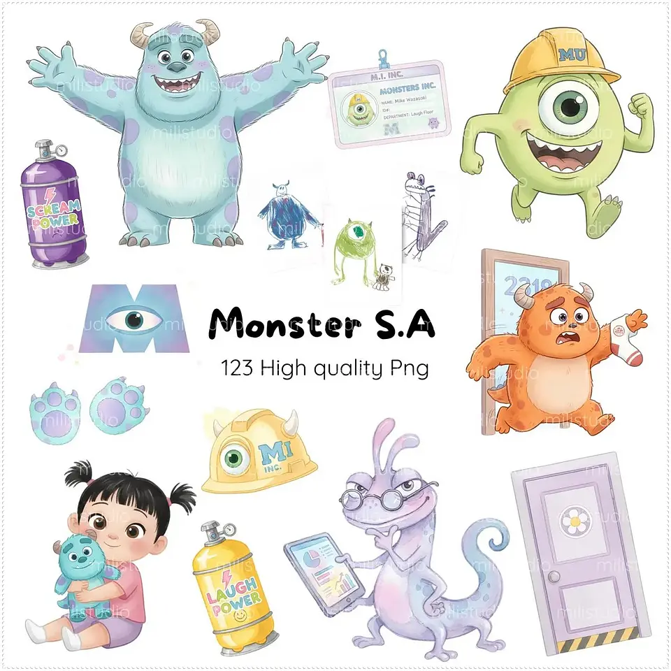 Kit Digital Monstros S.a Aquarela 43 1