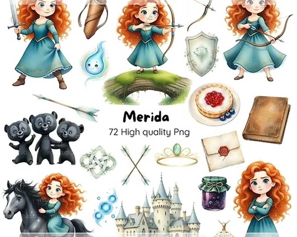 Kit Digital Merida Princesa Valente 35 1