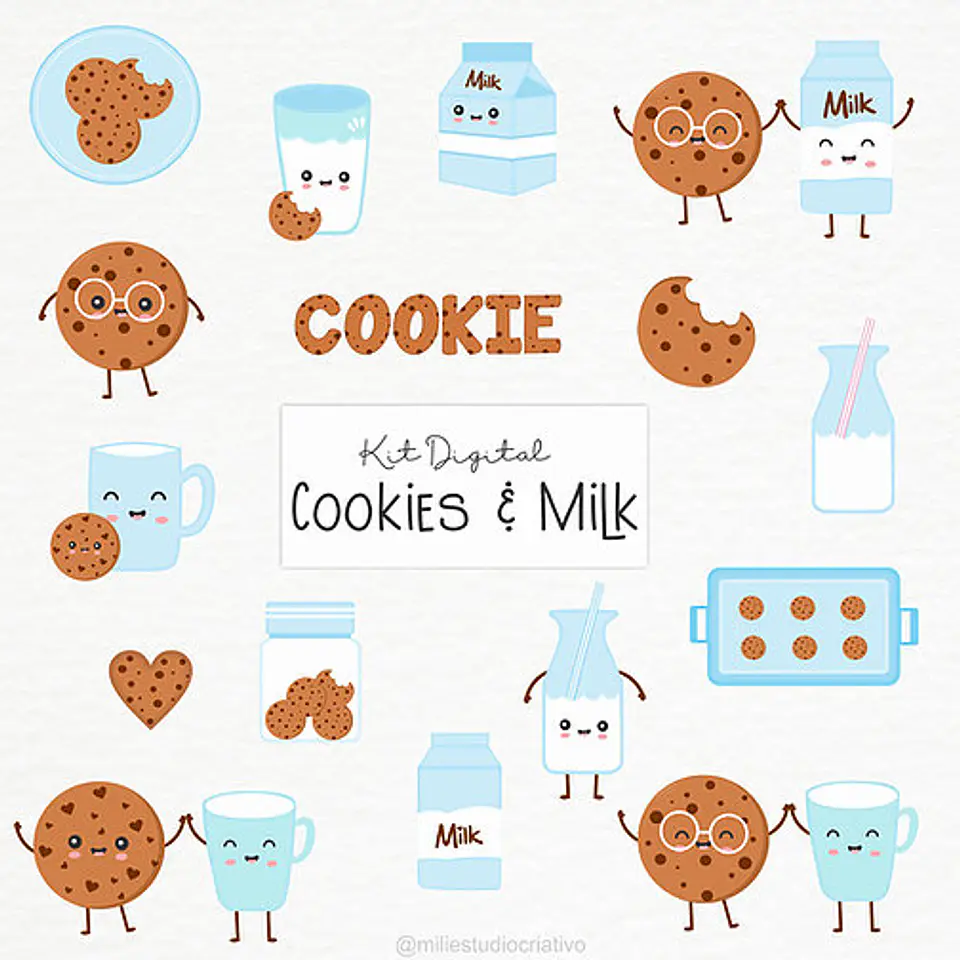 Kit Digital Cookies & Milk 15 1