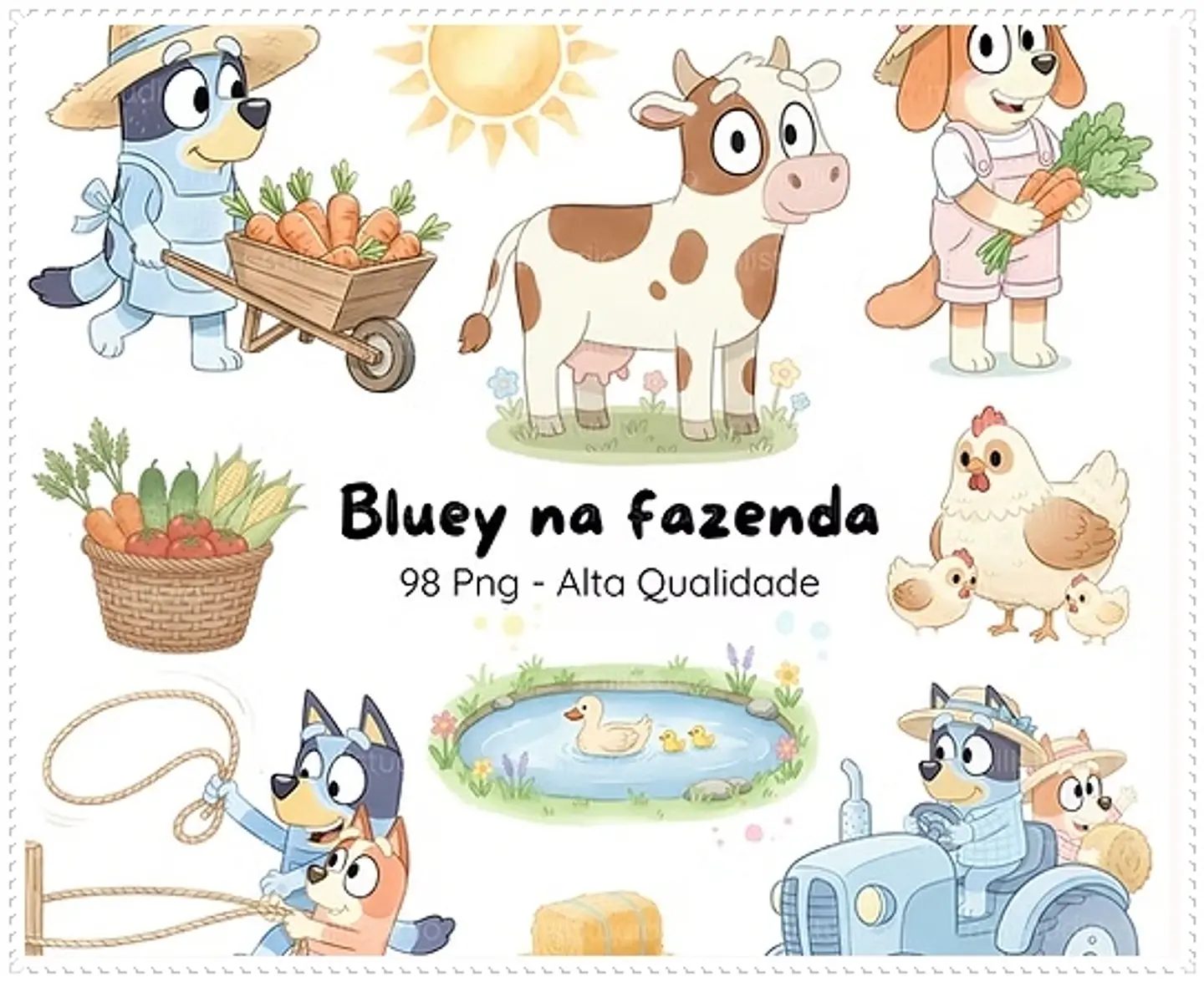 Kit Digital Bluey Fazendinha 8 1