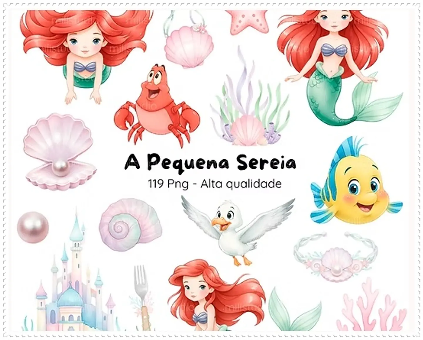 Kit Digital Ariel a Pequena Sereia 6 1