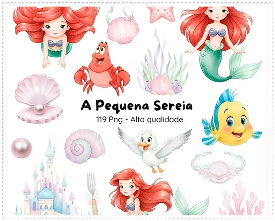 Kit Digital Ariel a Pequena Sereia 6 1