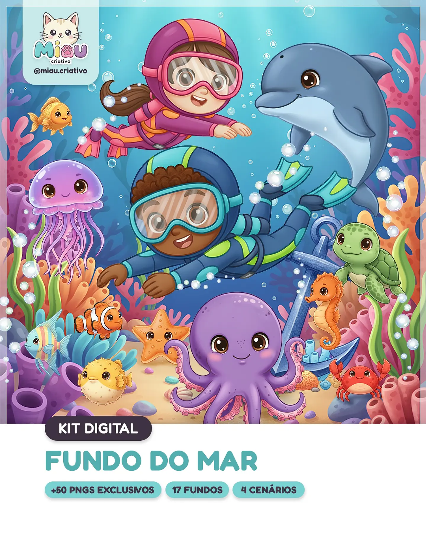 Kit Digital Fundo do Mar 7 1
