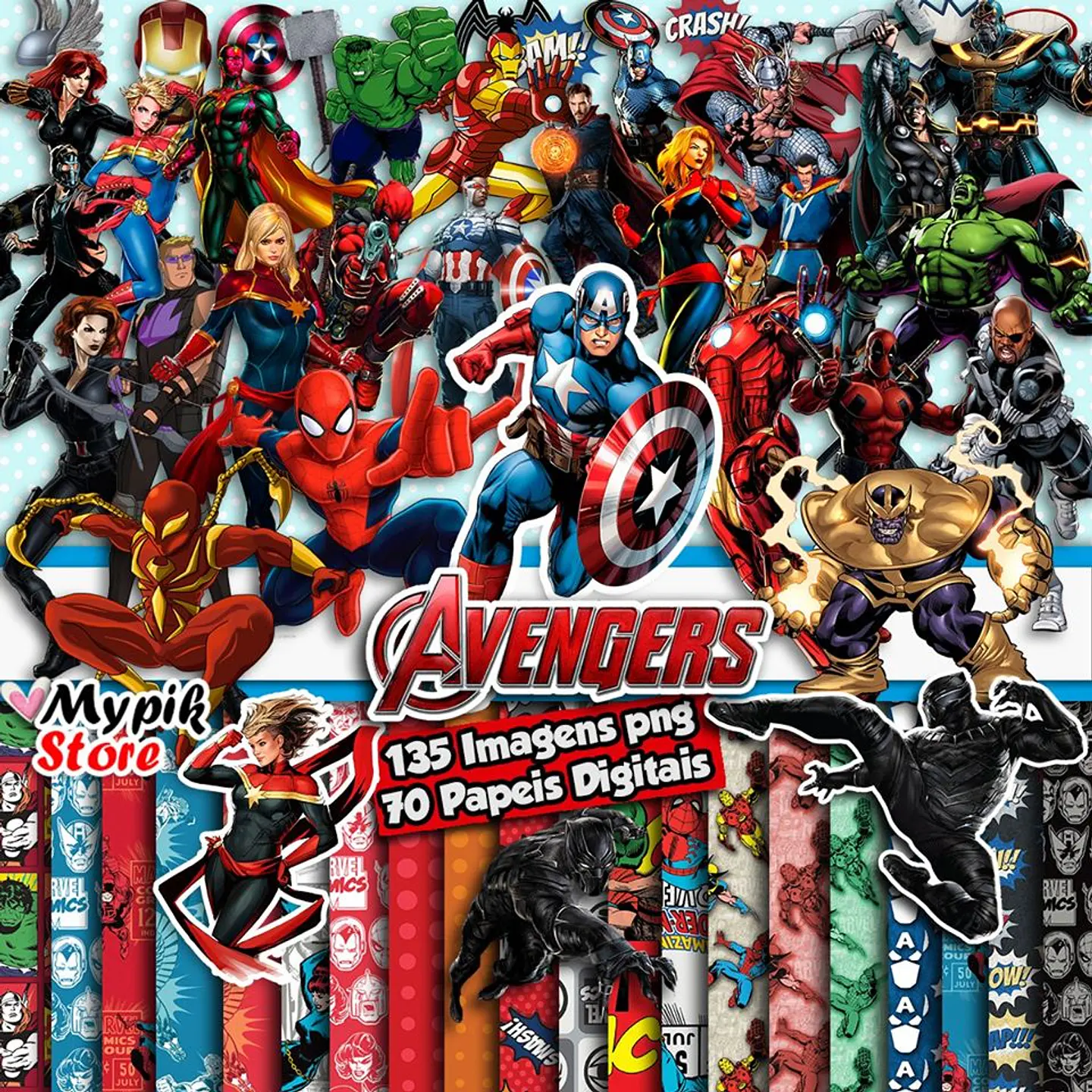 Kit Digital Vingadores 155 1