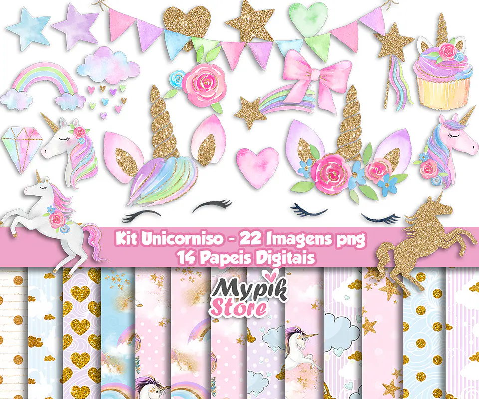 Kit Digital Unicornos Faces 149 1